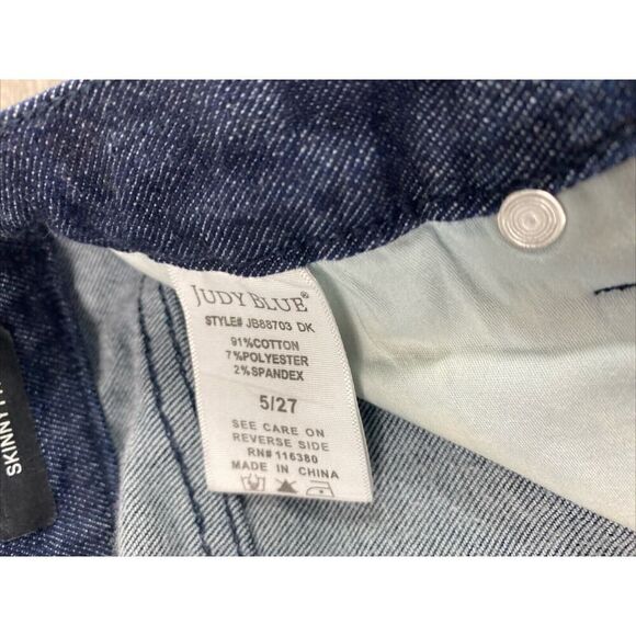 Judy Blue Skinny Fit Jeans Raw Hem Medium Wash Women's Size 5/27 - Picture 3 of 11